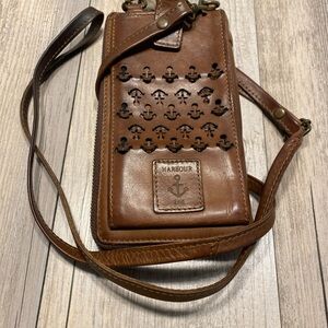 Harbour 2nd Crossbody Leather Phone Bag Wallet Purse w/ Perforated Front Pocket